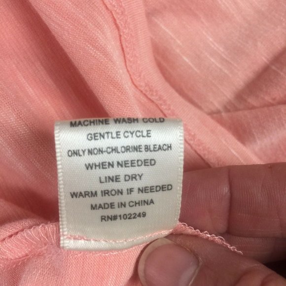 Skies are Blue Womens Plus 1X Peach Criss Cross LS - Picture 7 of 7